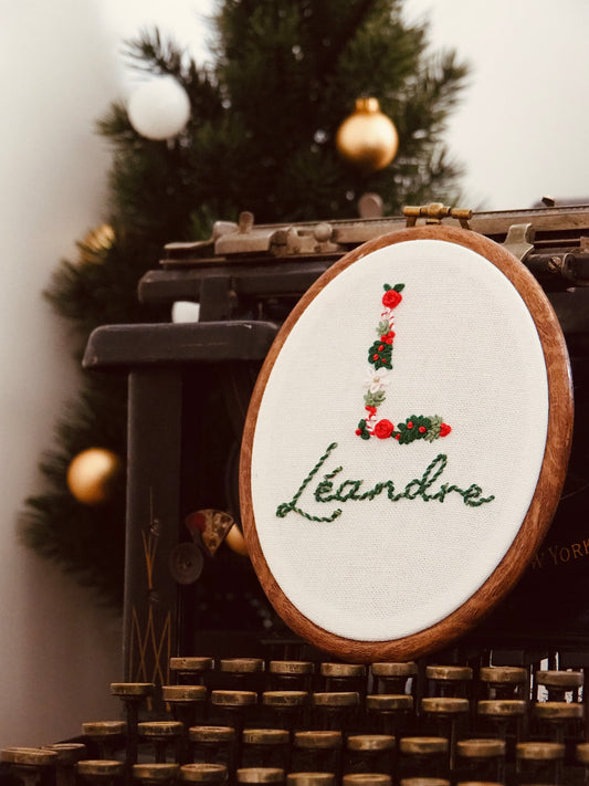 Tambourin lettre et prénom - Édition Noël