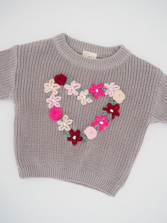 Modèle A fleurs de coeur (0-6 ans)