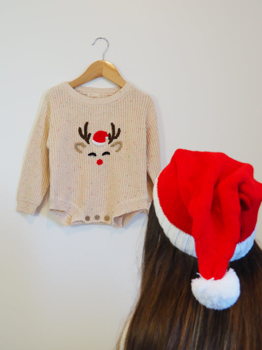 Modèle Renne de Noël (0-24 mois) (barboteuse)