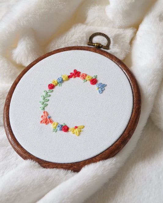Tambourin lettre fleurie