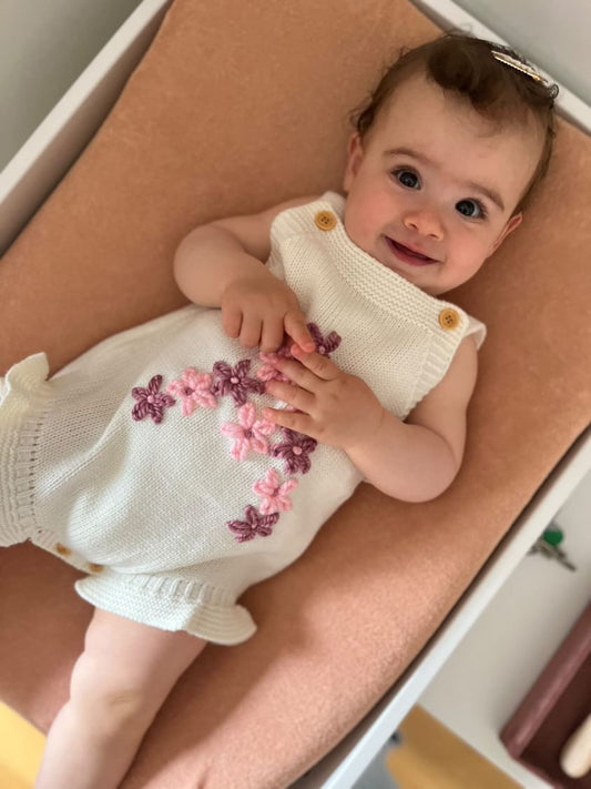 Modèle Lettre marguerites (0-6 ans)