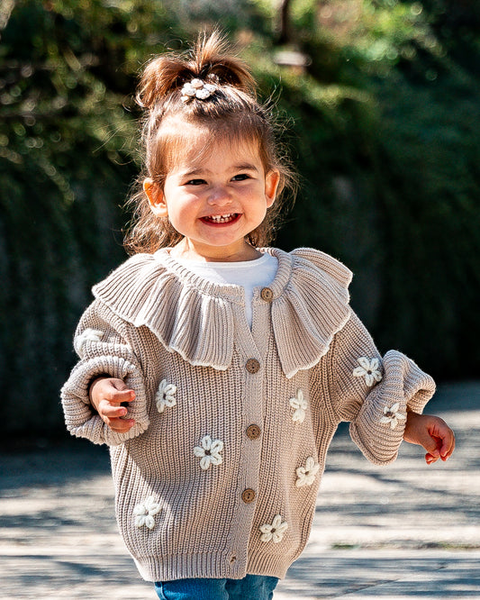 Modèle Marguerites (0-24 mois) (cardigan)